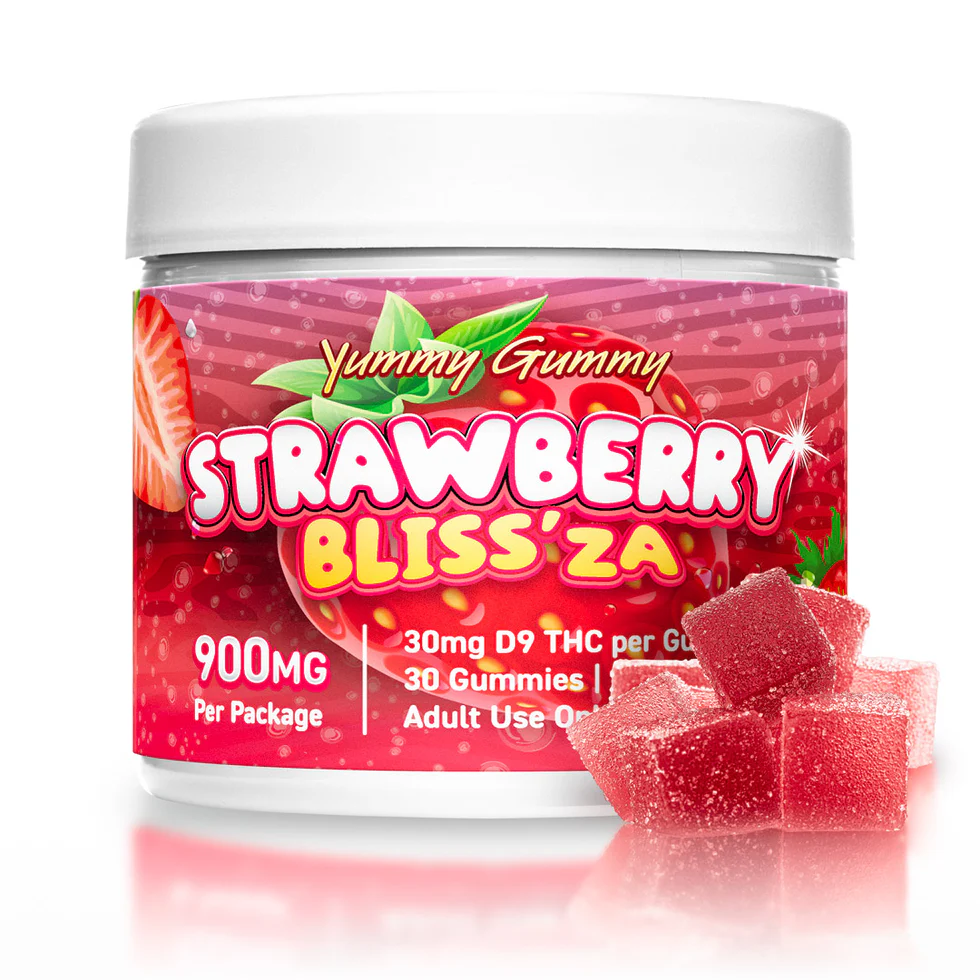 Strawberry_30ct_900mg_Yummy_Gummy1_cd36b9a8-45b0-4200-badd-a0260b1c136b 900MG Yummy Gummy D9 - Image 1